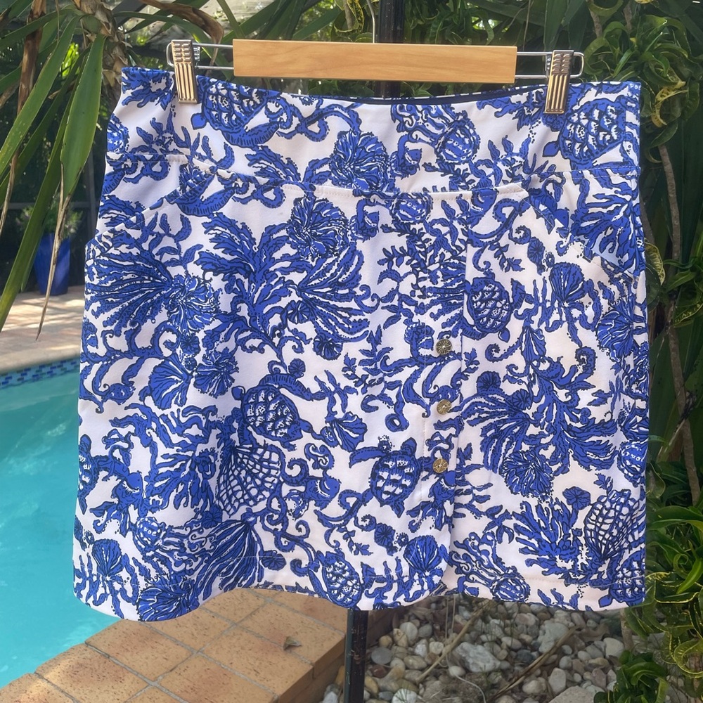 Lilly Pulitzer Luxletic Monica Skort Deeper Coconut Ride with Me -Size 12
